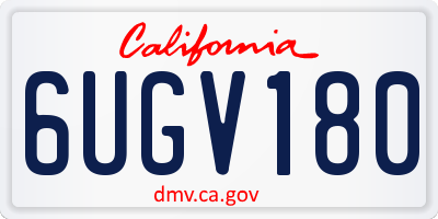CA license plate 6UGV180
