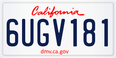 CA license plate 6UGV181