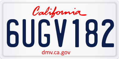 CA license plate 6UGV182