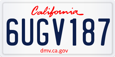 CA license plate 6UGV187