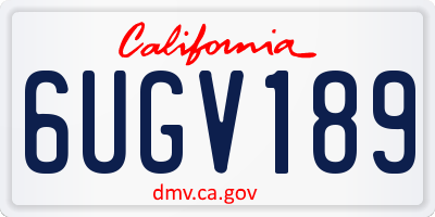 CA license plate 6UGV189