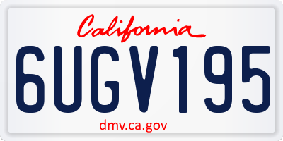 CA license plate 6UGV195