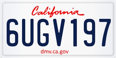 CA license plate 6UGV197