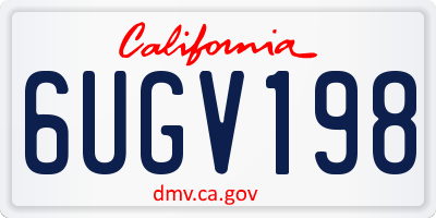 CA license plate 6UGV198