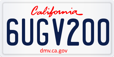 CA license plate 6UGV200