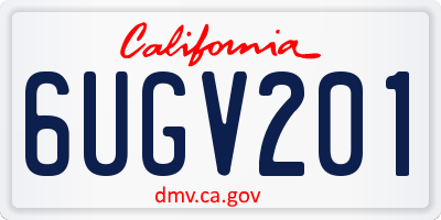 CA license plate 6UGV201