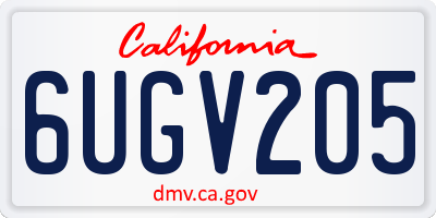 CA license plate 6UGV205
