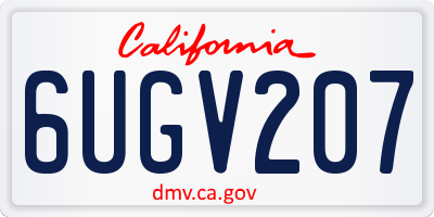 CA license plate 6UGV207