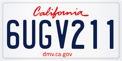CA license plate 6UGV211