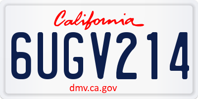 CA license plate 6UGV214