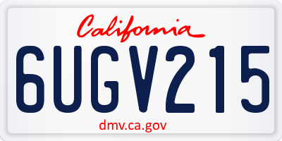 CA license plate 6UGV215