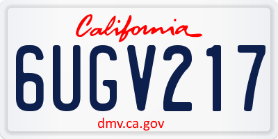 CA license plate 6UGV217