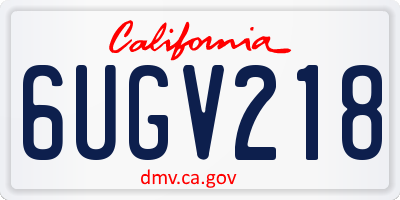 CA license plate 6UGV218