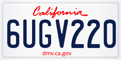 CA license plate 6UGV220