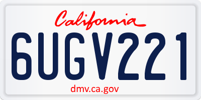CA license plate 6UGV221
