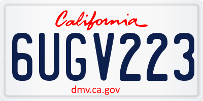 CA license plate 6UGV223