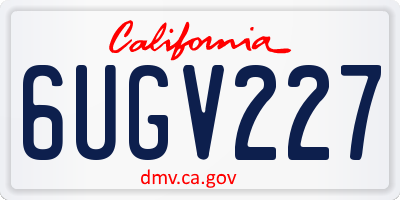 CA license plate 6UGV227