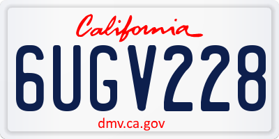 CA license plate 6UGV228