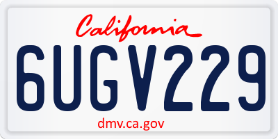 CA license plate 6UGV229
