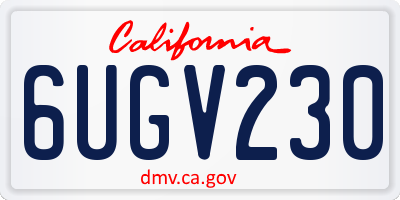 CA license plate 6UGV230