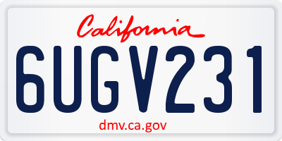 CA license plate 6UGV231