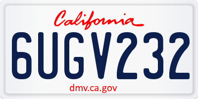 CA license plate 6UGV232