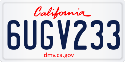 CA license plate 6UGV233