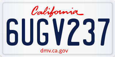 CA license plate 6UGV237