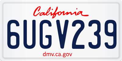 CA license plate 6UGV239