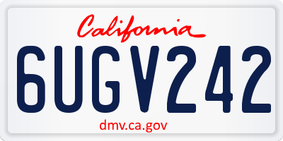 CA license plate 6UGV242