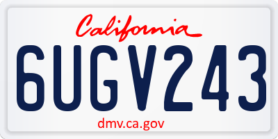 CA license plate 6UGV243
