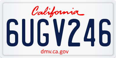 CA license plate 6UGV246