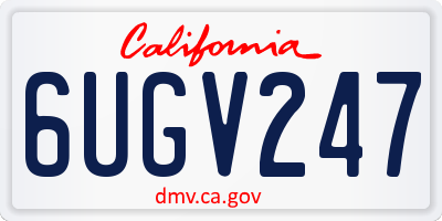 CA license plate 6UGV247