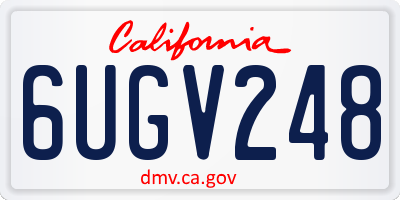 CA license plate 6UGV248