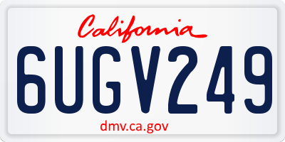 CA license plate 6UGV249