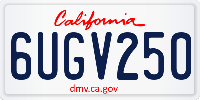 CA license plate 6UGV250
