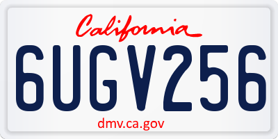 CA license plate 6UGV256