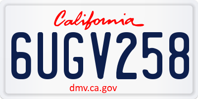 CA license plate 6UGV258