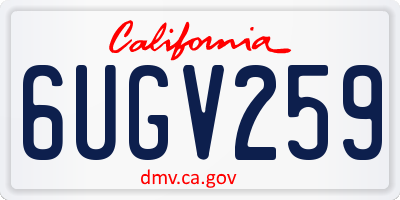 CA license plate 6UGV259