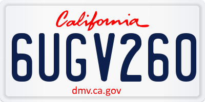 CA license plate 6UGV260