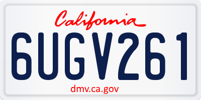 CA license plate 6UGV261