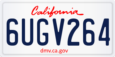 CA license plate 6UGV264