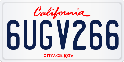 CA license plate 6UGV266