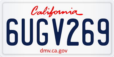 CA license plate 6UGV269