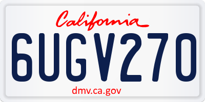 CA license plate 6UGV270