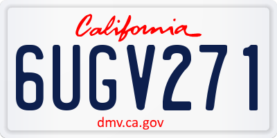 CA license plate 6UGV271