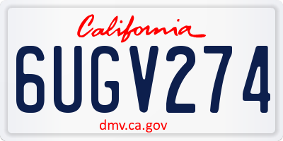 CA license plate 6UGV274