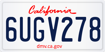 CA license plate 6UGV278