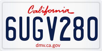 CA license plate 6UGV280