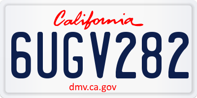 CA license plate 6UGV282